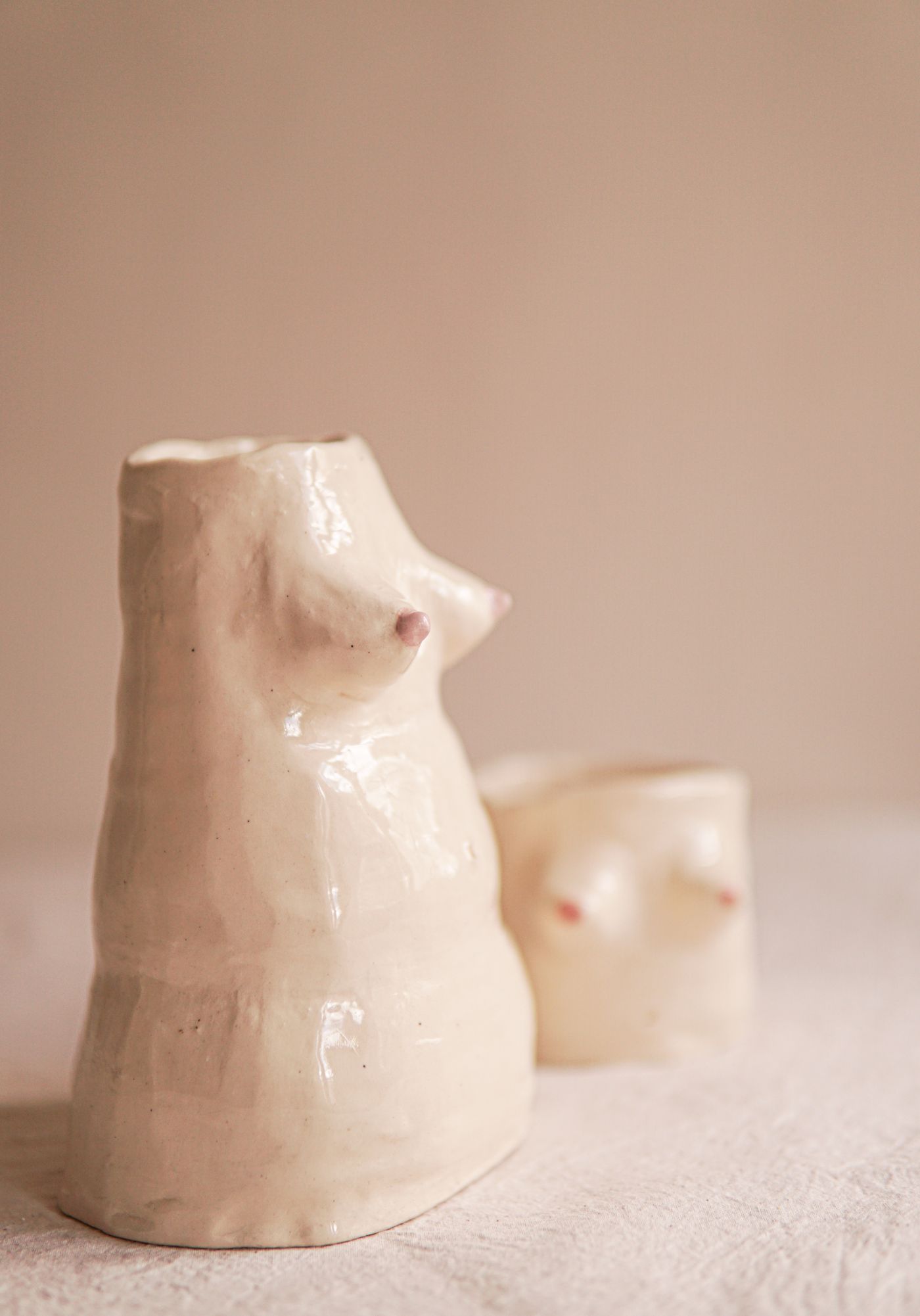 Sculptural handmade ceramic vases